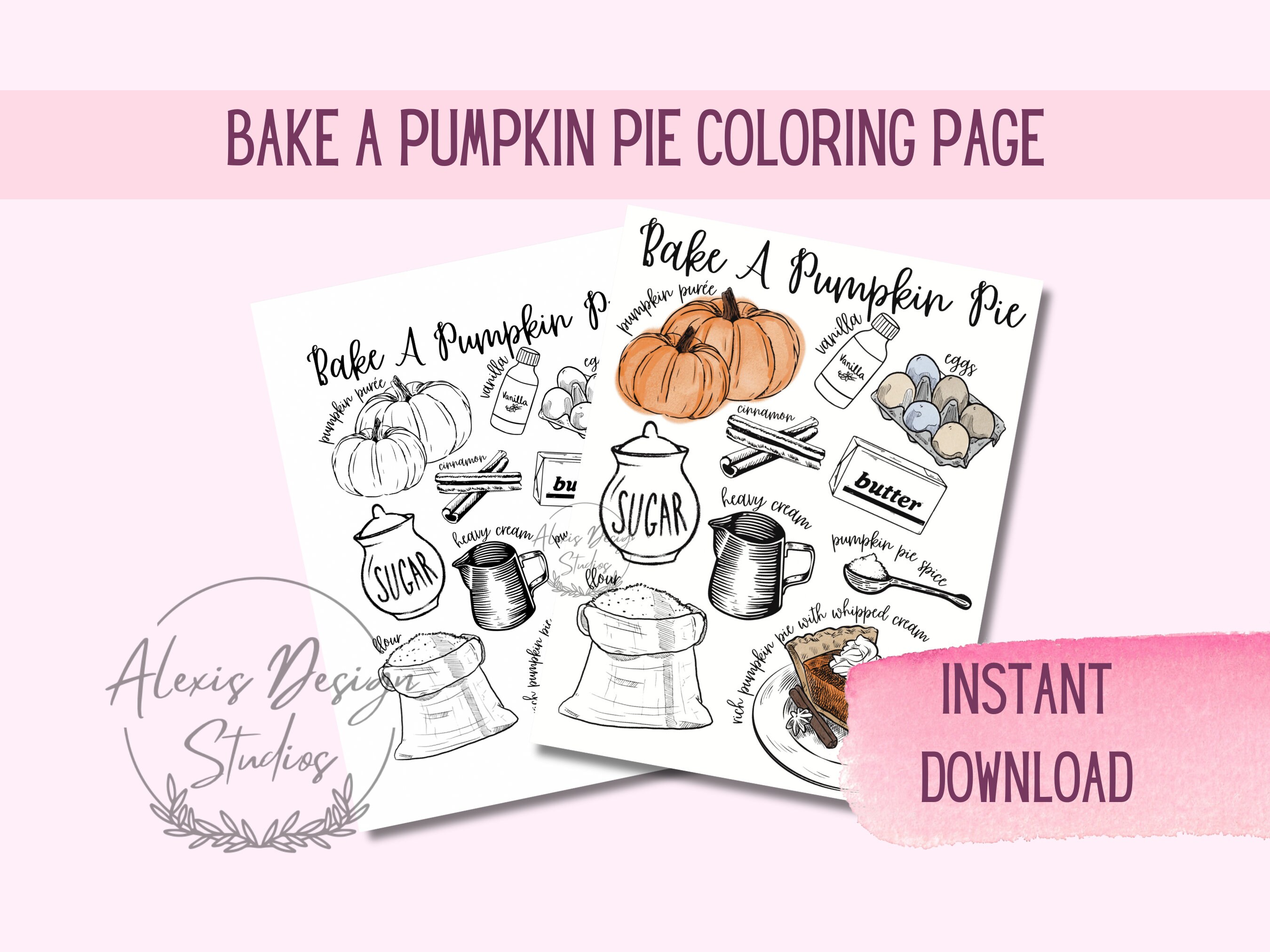 Pie colouring page