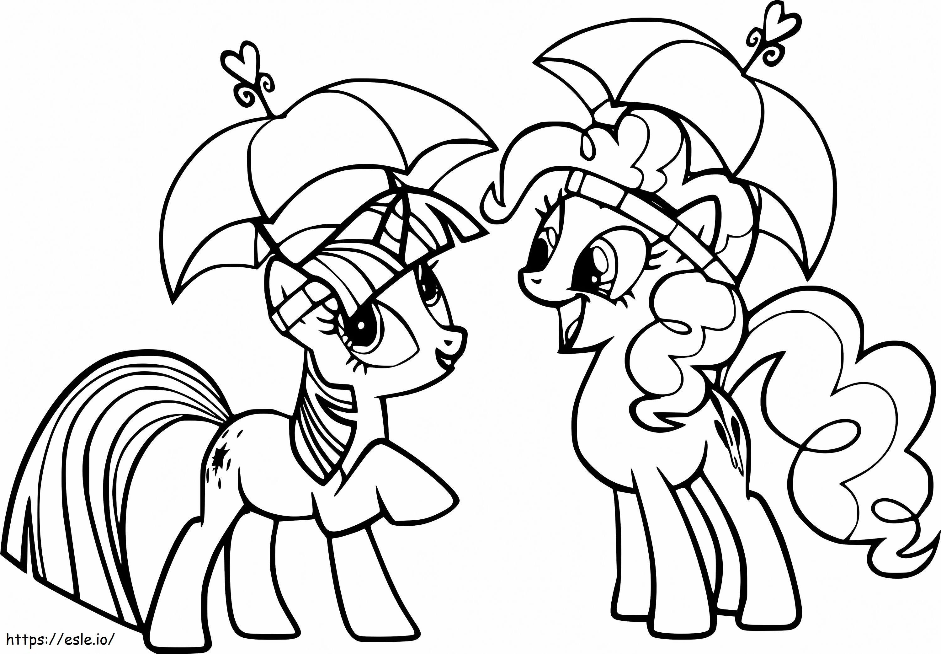 Twilight sparkle et pinkie pie coloring page