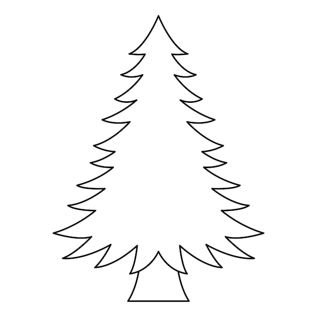 Premium vector coloring page with christmas tree for kids