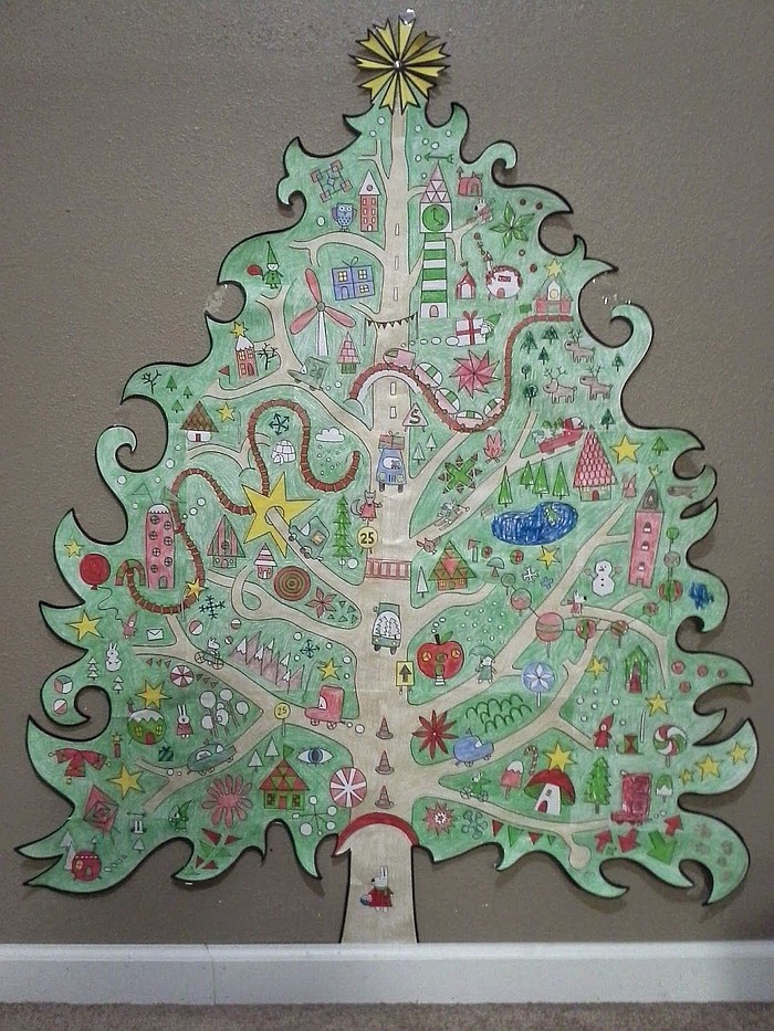 Rompecabezas de ãrbol de navidad para armar y decorar