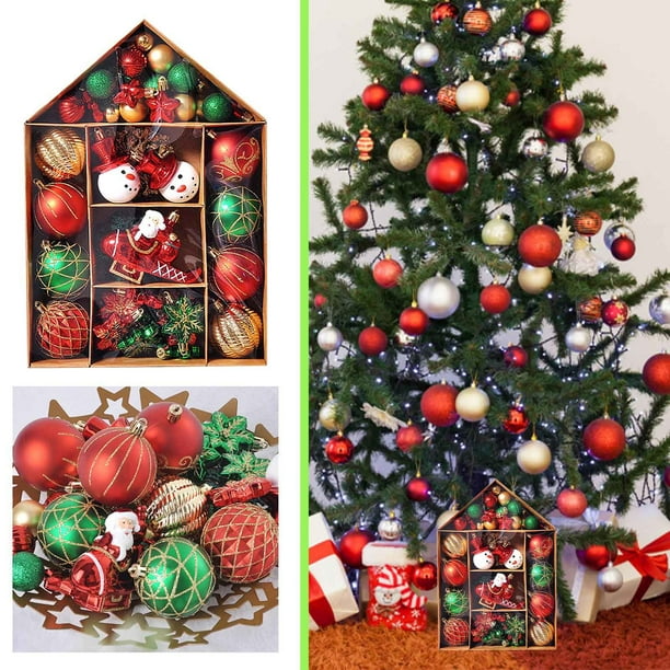 Black friday deals pisexur christmas balls ornaments for xmas tree pcs plastic shatterproof christmas ornaments ball christmas tree decorations colored and glitter christmas party decoration