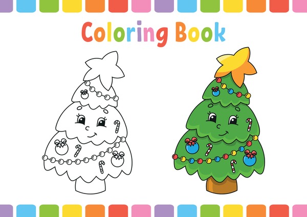 Thousand christmas coloring book sample royalty