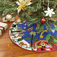Unique applique christmas tree skirt