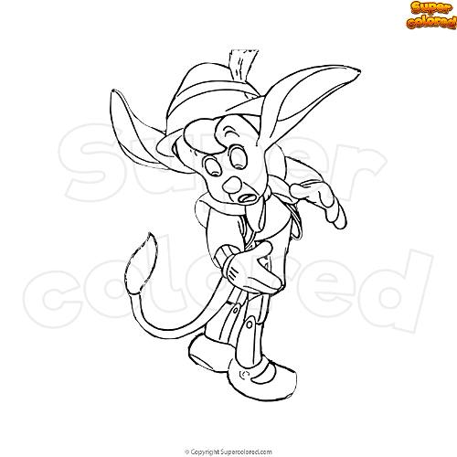 Coloring page pinocchio with donkey ears and tail