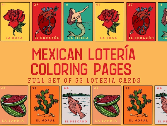 Loteria mexicana coloring pages full set