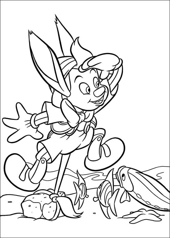 Pinocchio donkey coloring page