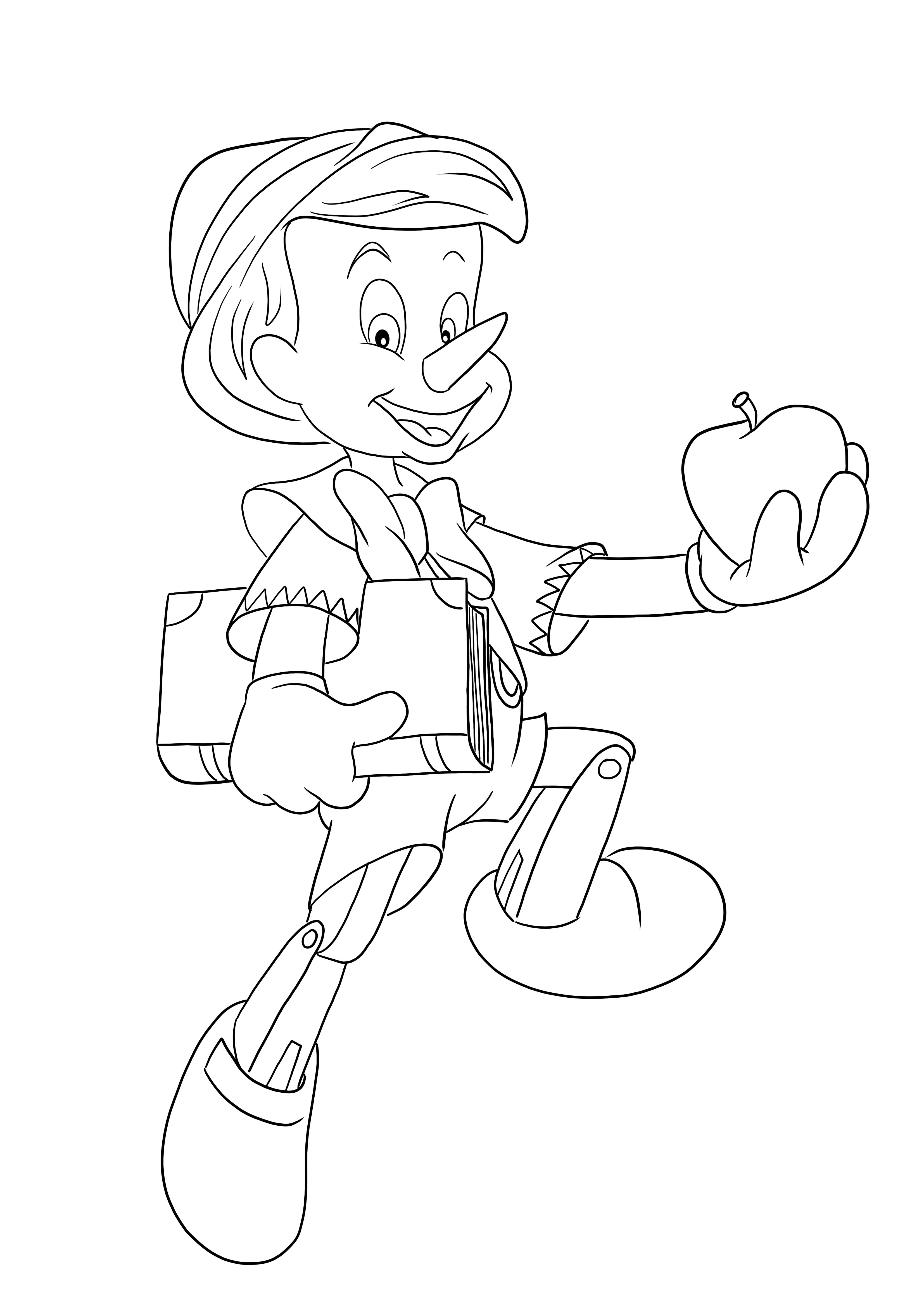 Happy pinocch free for coloring and ready for printing image
