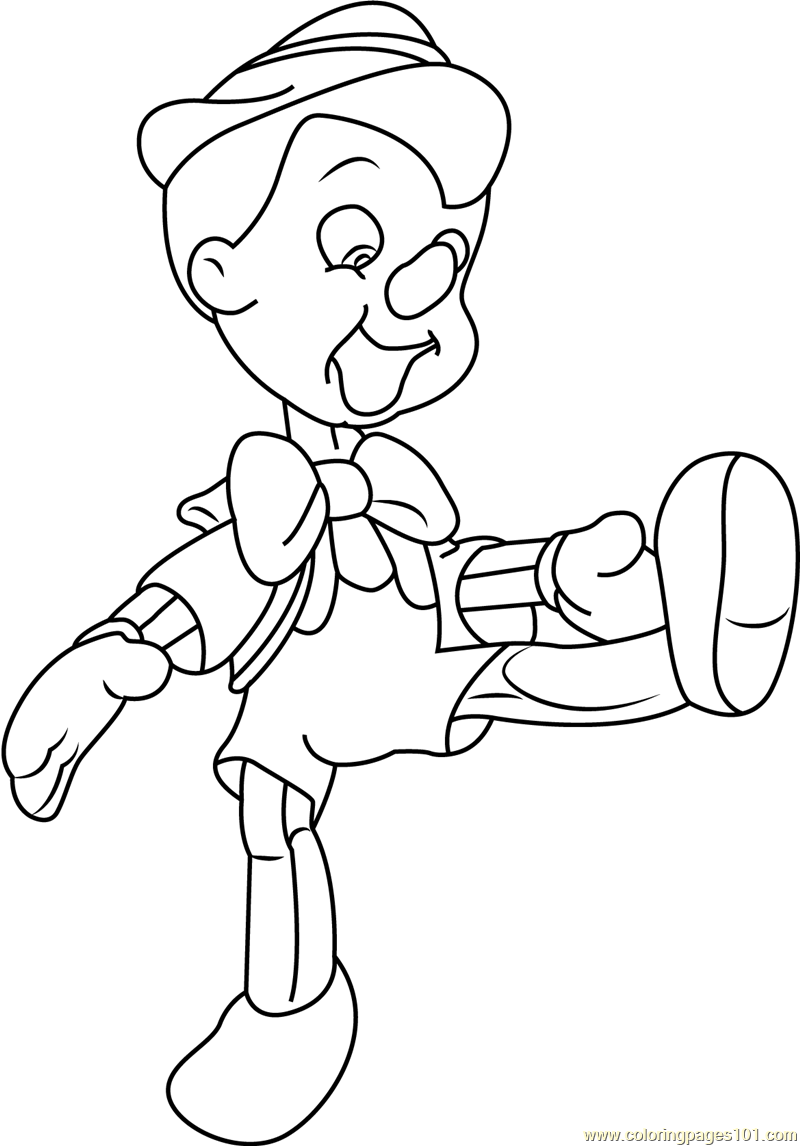 Pinocchio walt disney characters coloring page for kids