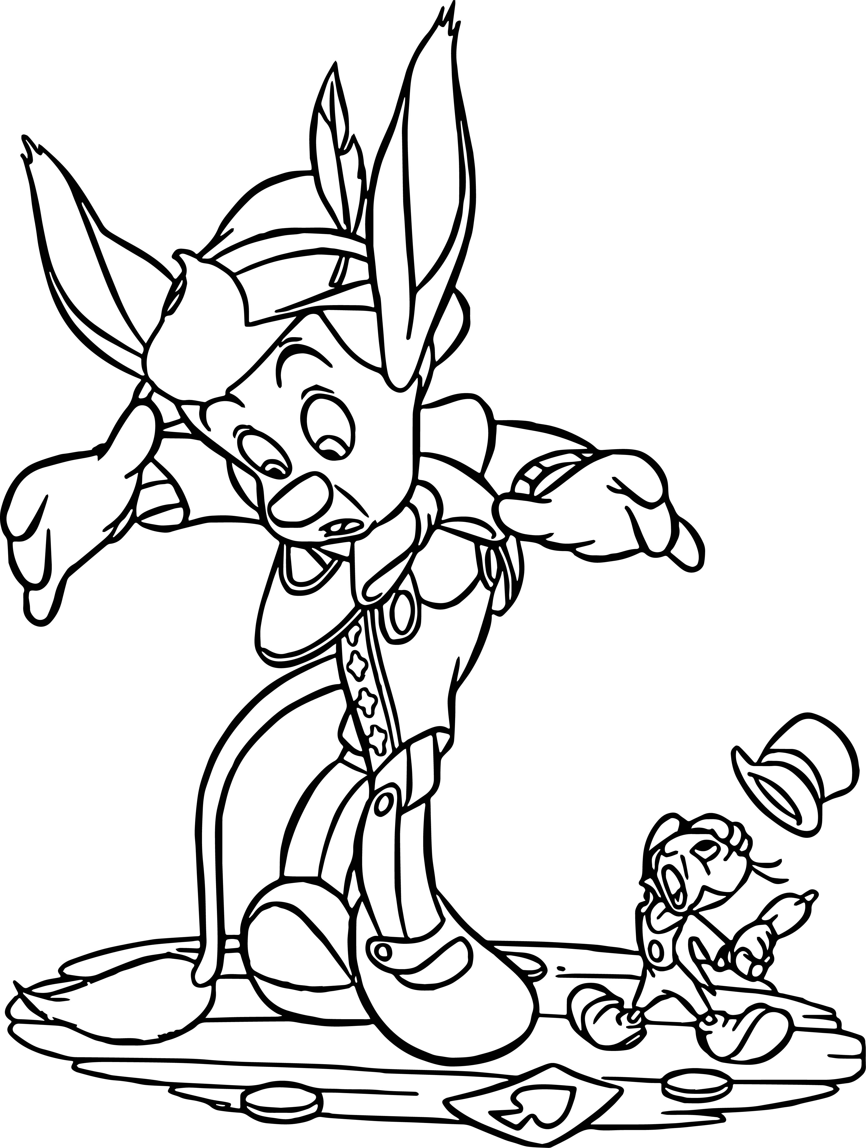Cool pinocchio and jiminy donkey coloring page ãizimler disney boya