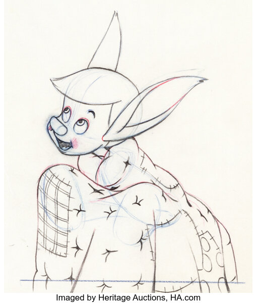 Pinocchio pinocchio with donkey ears animation drawing walt lot heritage auctions
