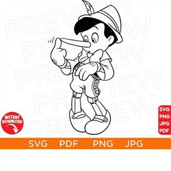Vector pinocchio svg disneyland ears pinocchio disneyworld m