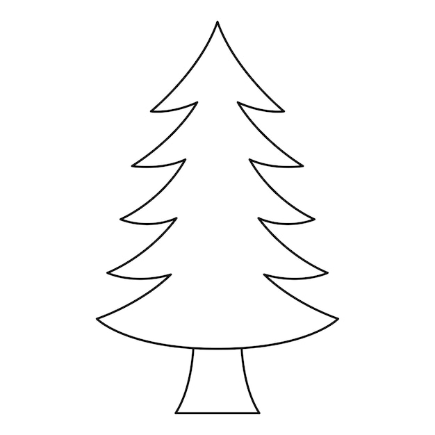 Premium vector coloring page with christmas tree for kids