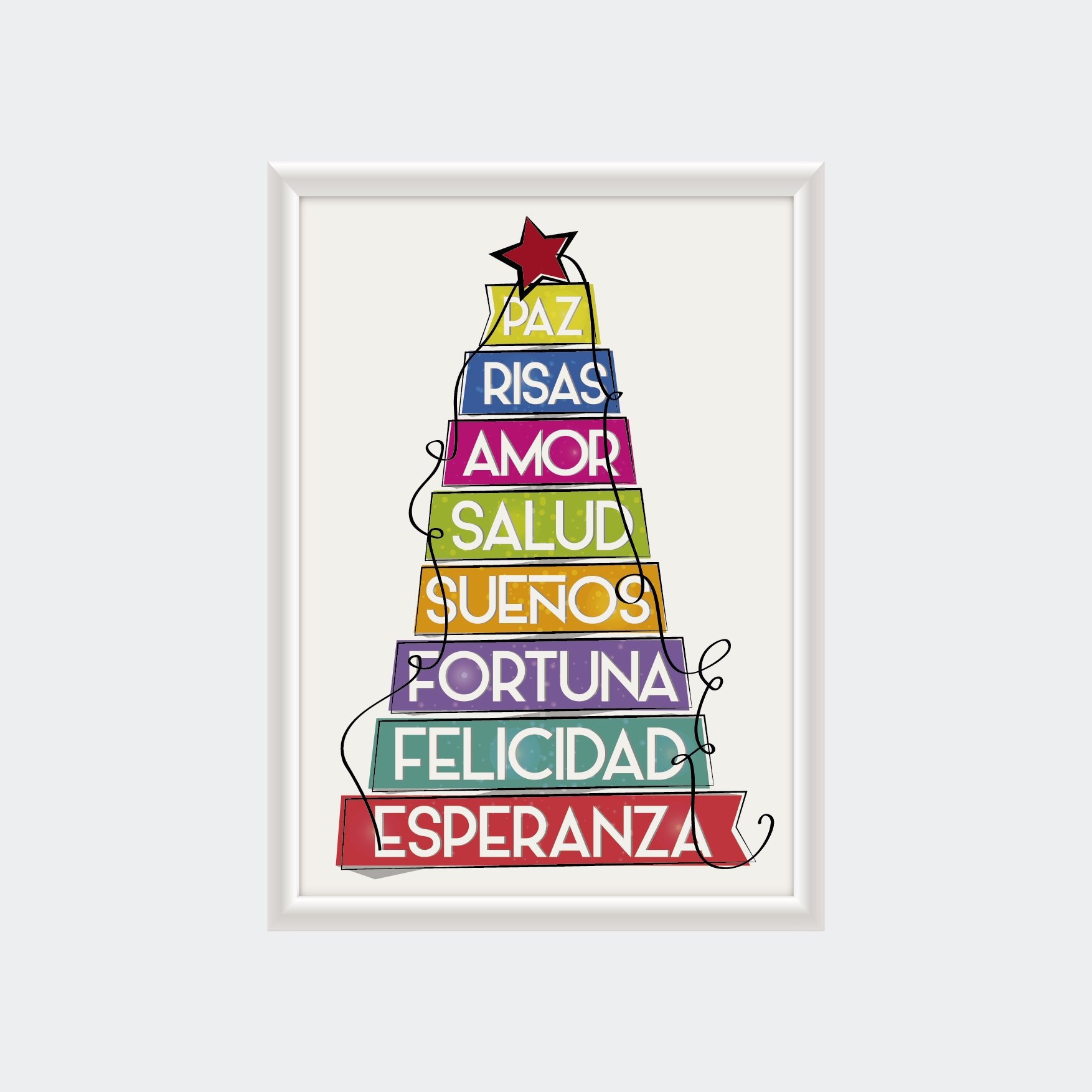 Spanish wishes christmas printables christmas tree print christmas wishes pine christmas deco modern christmas tree decor nordic style