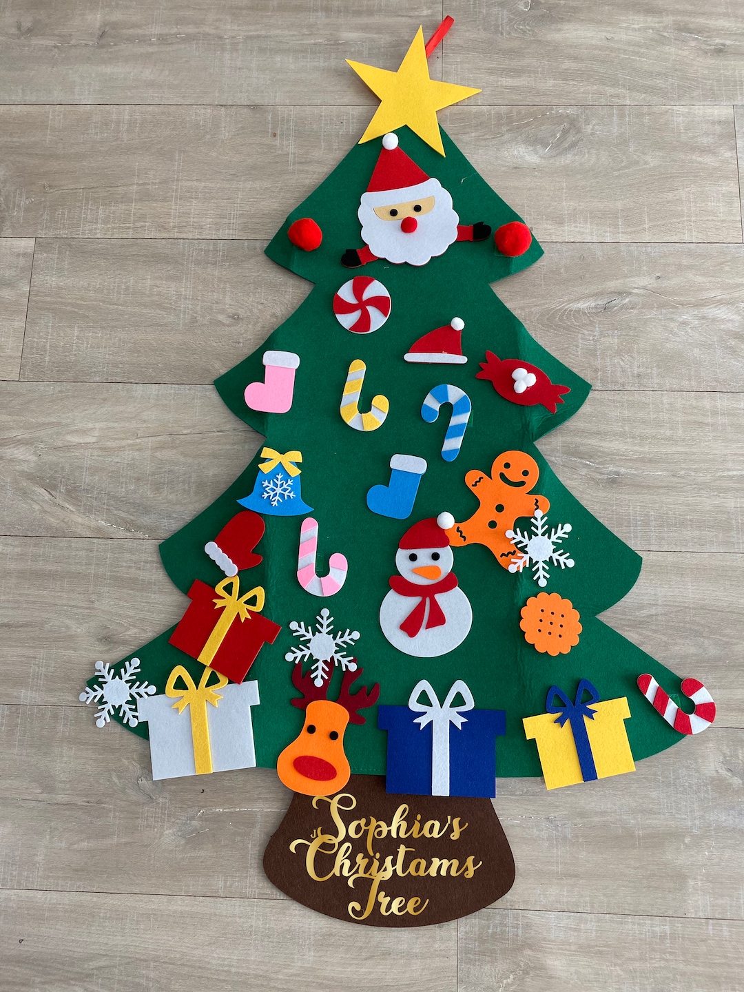 Kids felt christmas treepersonalised christmas tree to decorate felt christmas tree kit d felt christmas ornaments christmas decor