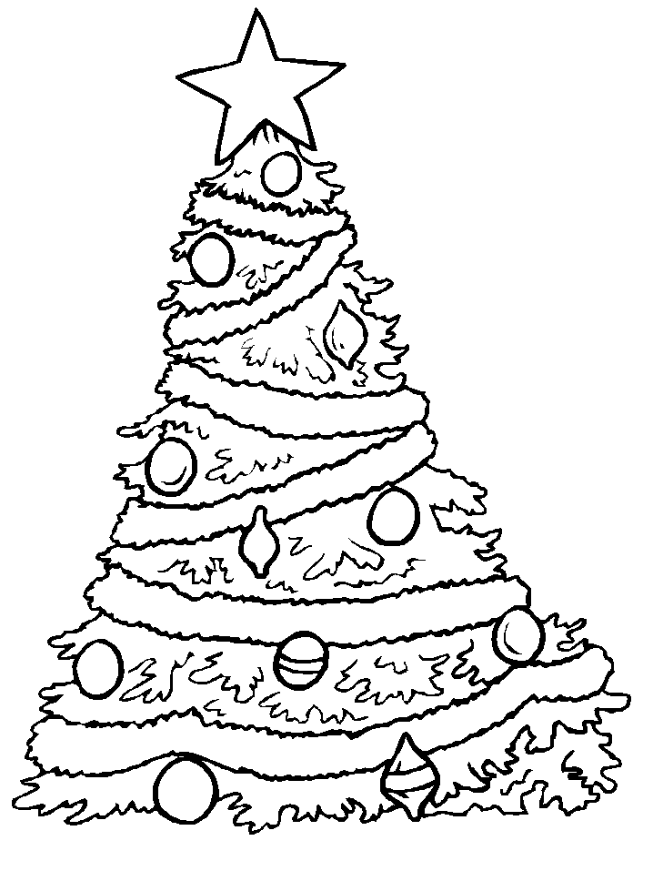 Dibujo de arbol de navidad para colorear y pintar