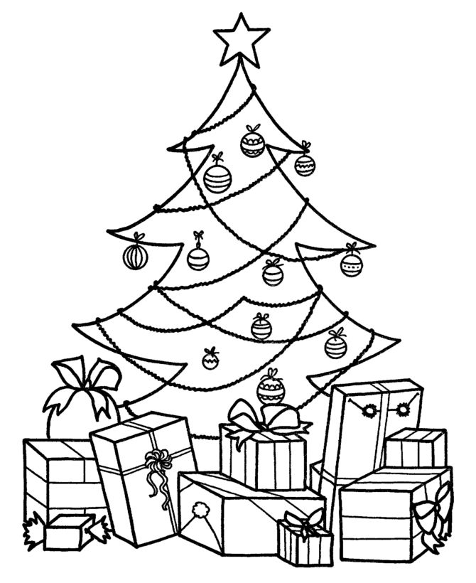 Christmas tree with presents coloring pages christmas tree coloring page christmas coloring pages christmas present coloring pages