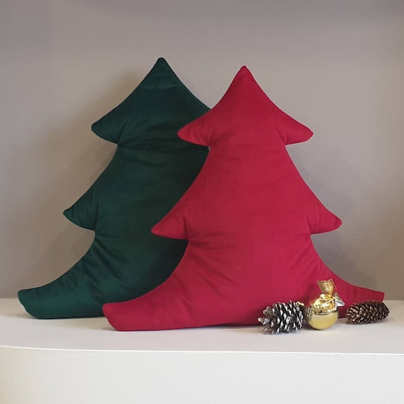 Christmas tree shaped cushion teepee pillow xmas tree pillow velvet christmas tree festive cushion soft fir