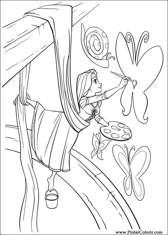 Drawings to paint colour tangled