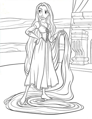 Disney princess princess rapunzel tangled disney coloring pages