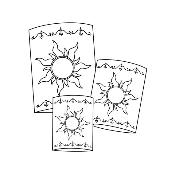 Tangled lanterns tangled digital files svgpdfpngjpeg princess coloring pageskids coloring pages