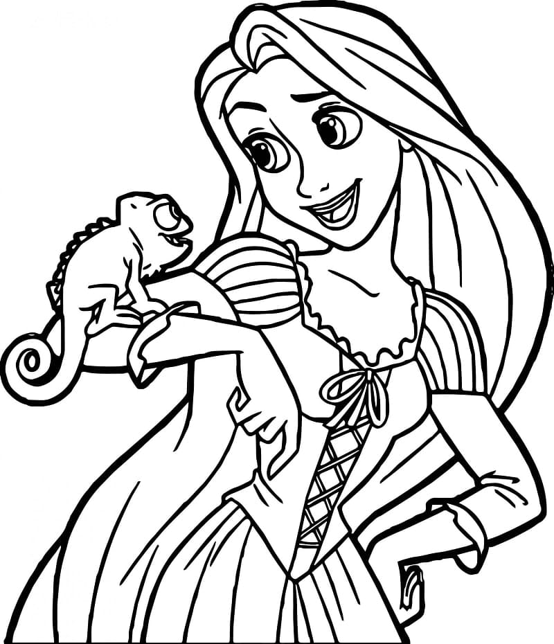 Princess rapunzel for girls coloring page
