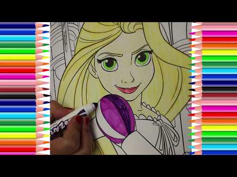 Colorear a la princesa rapunzel de la pelãcula enredados disney princess coloring