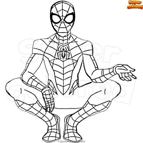 Dibujo para colorear hombre araãa
