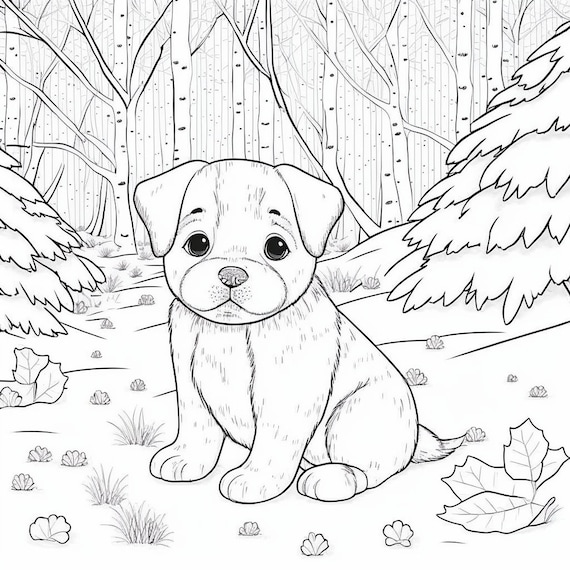 Pãginas de libro para colorear de cachorros para niãos y niãas pãginas para colorear imprimibles diseãos de perros lindos