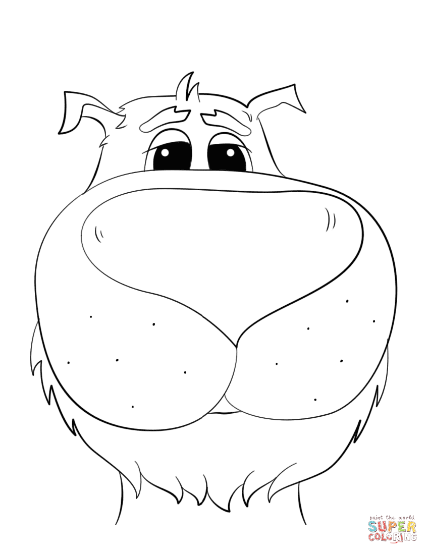 Dibujo de cara del perro de dibujos animados para colorear dibujos para colorear imprimir gratis