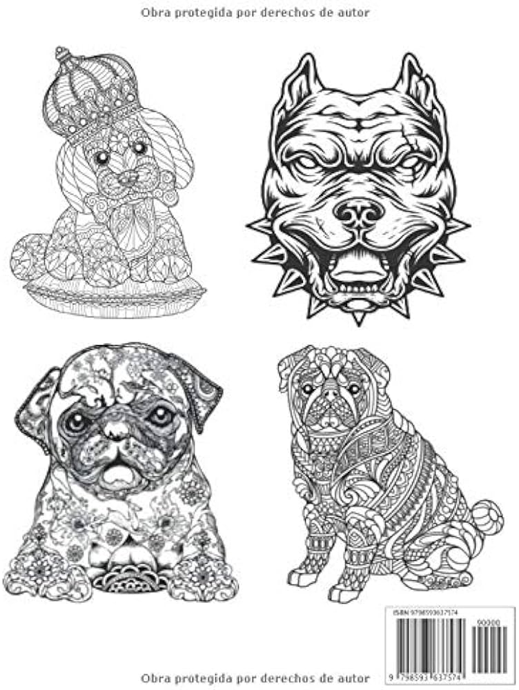Perro libro colorear perros libro de colorear para aliviar el estrãs diseãos de perros una cara libro de colorear pãginas perros diseãos para de los perros regalo libro de