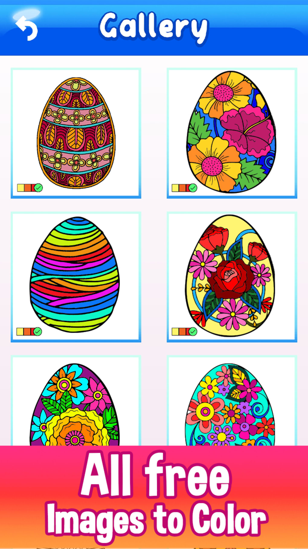 Easter eggs color by number painting book para android
