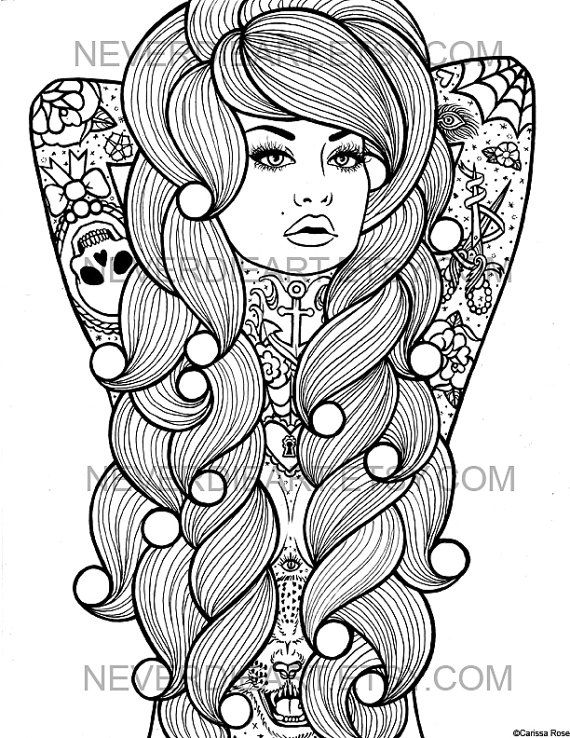 Digital download print your own coloring book outline page