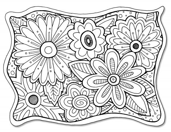 Flower coloring page freebie