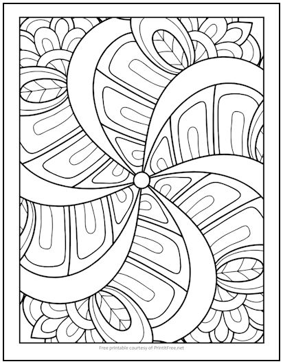 Pinwheel flower coloring page print it free