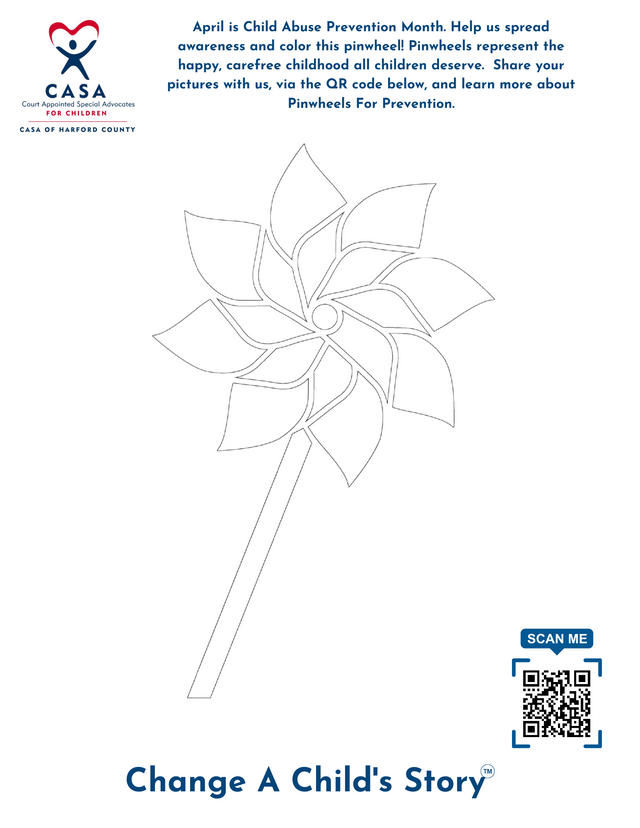Pinwheels for prevention coloring page