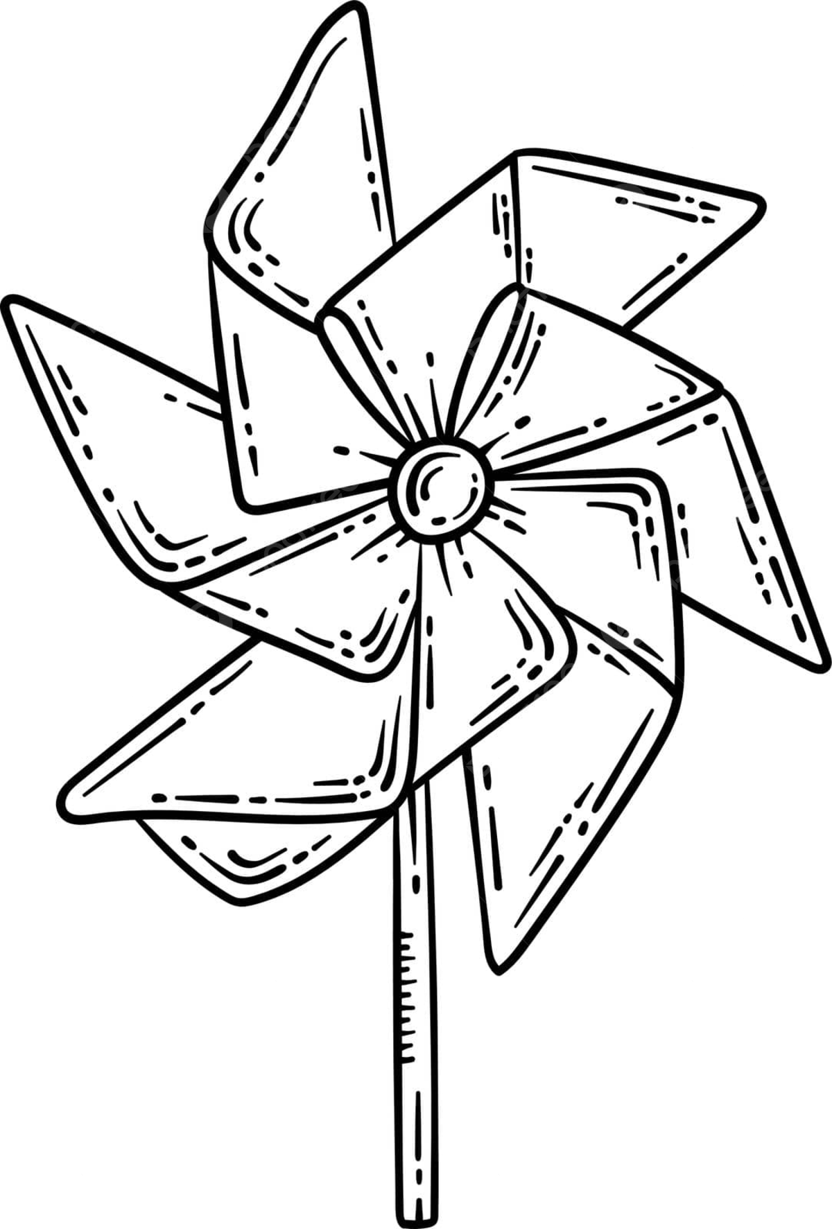 Paper windmill spring coloring page for adults pinwheel design illustration vector rat drawing wind drawing ring drawing png and vector with transparent background for free download