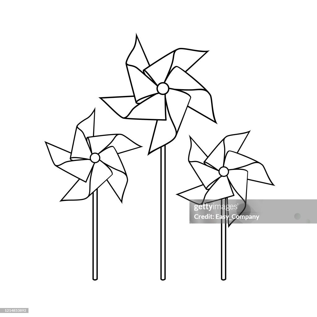 Vector illustration of pwheel isolated on white background for kids colorg book high
