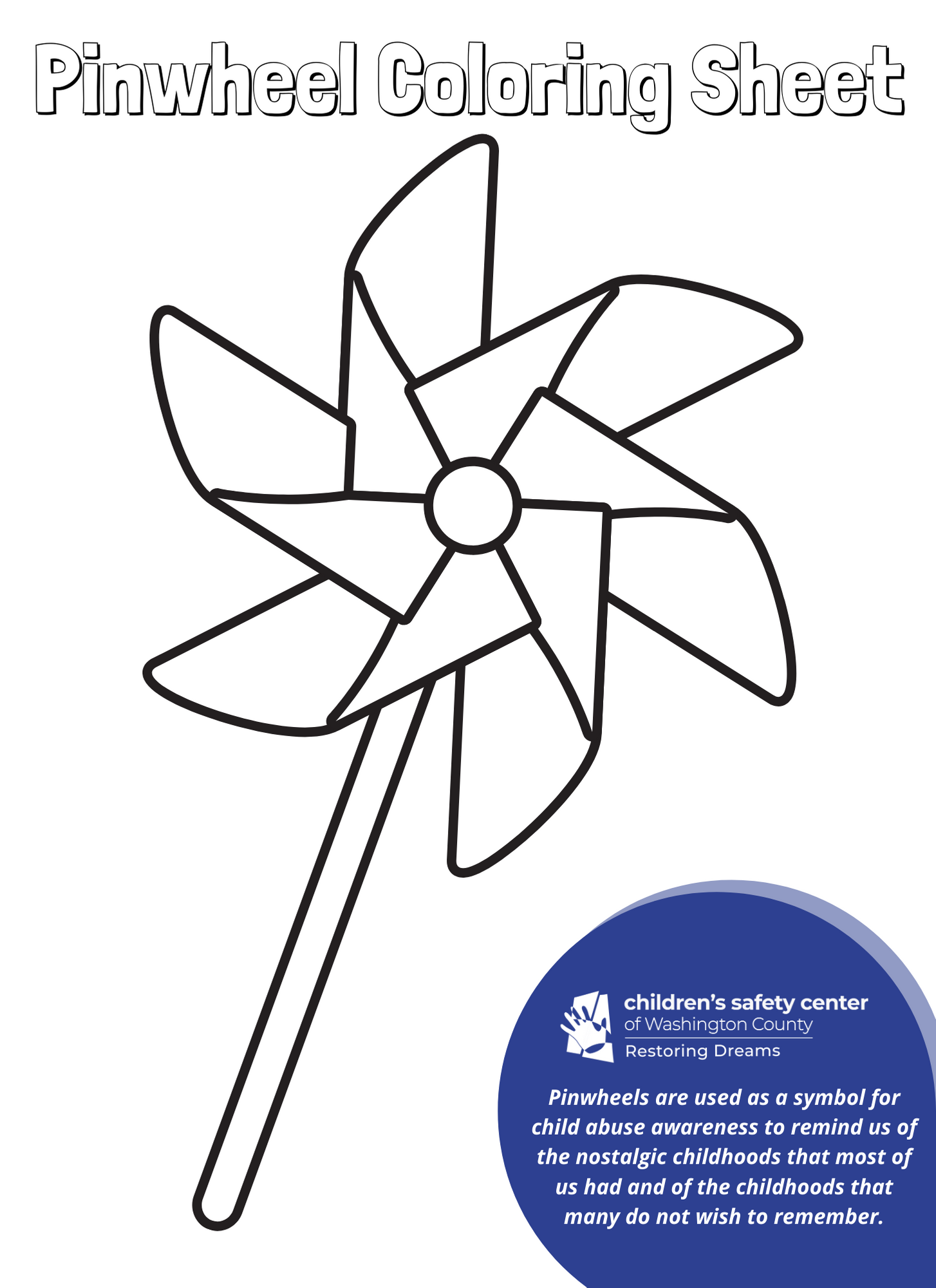 Pinwheel coloring sheet
