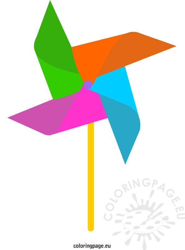 Colorful pinwheel coloring page
