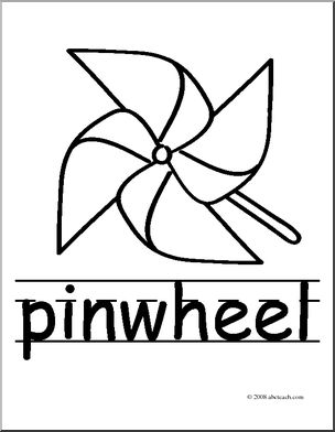 Clip art pinwheel coloring page i