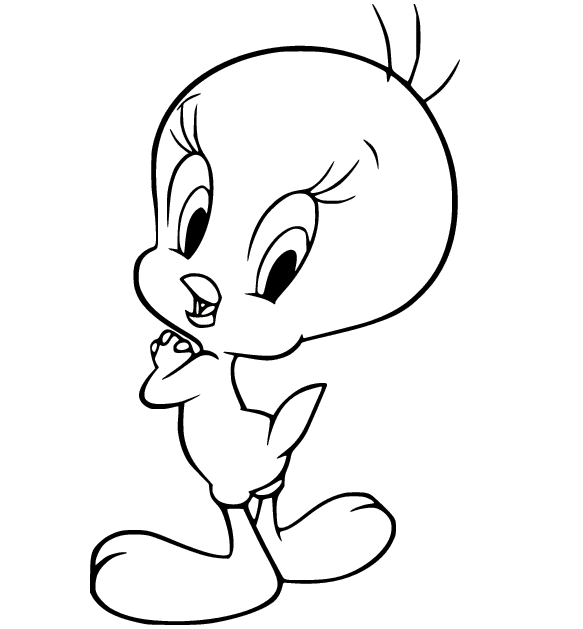 Smiling tweety bird coloring page