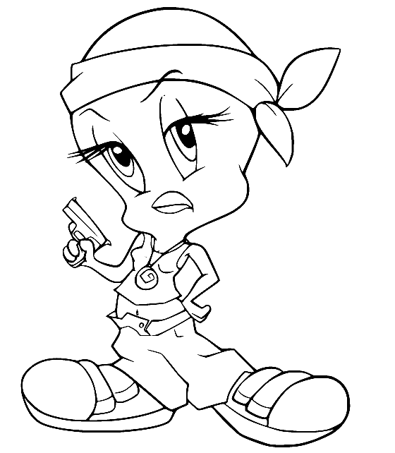 Tweety cartoon coloring page
