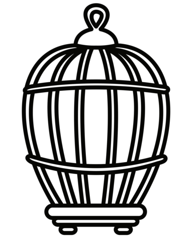 Bird cage coloring page free printable coloring pages