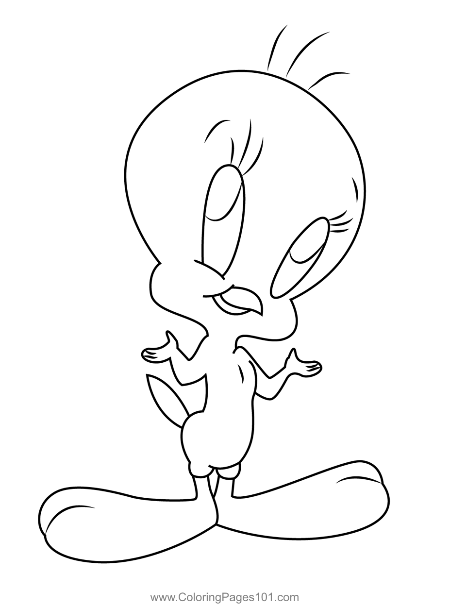 Tweety looking up coloring page coloring pages printable coloring pages coloring pages for kids