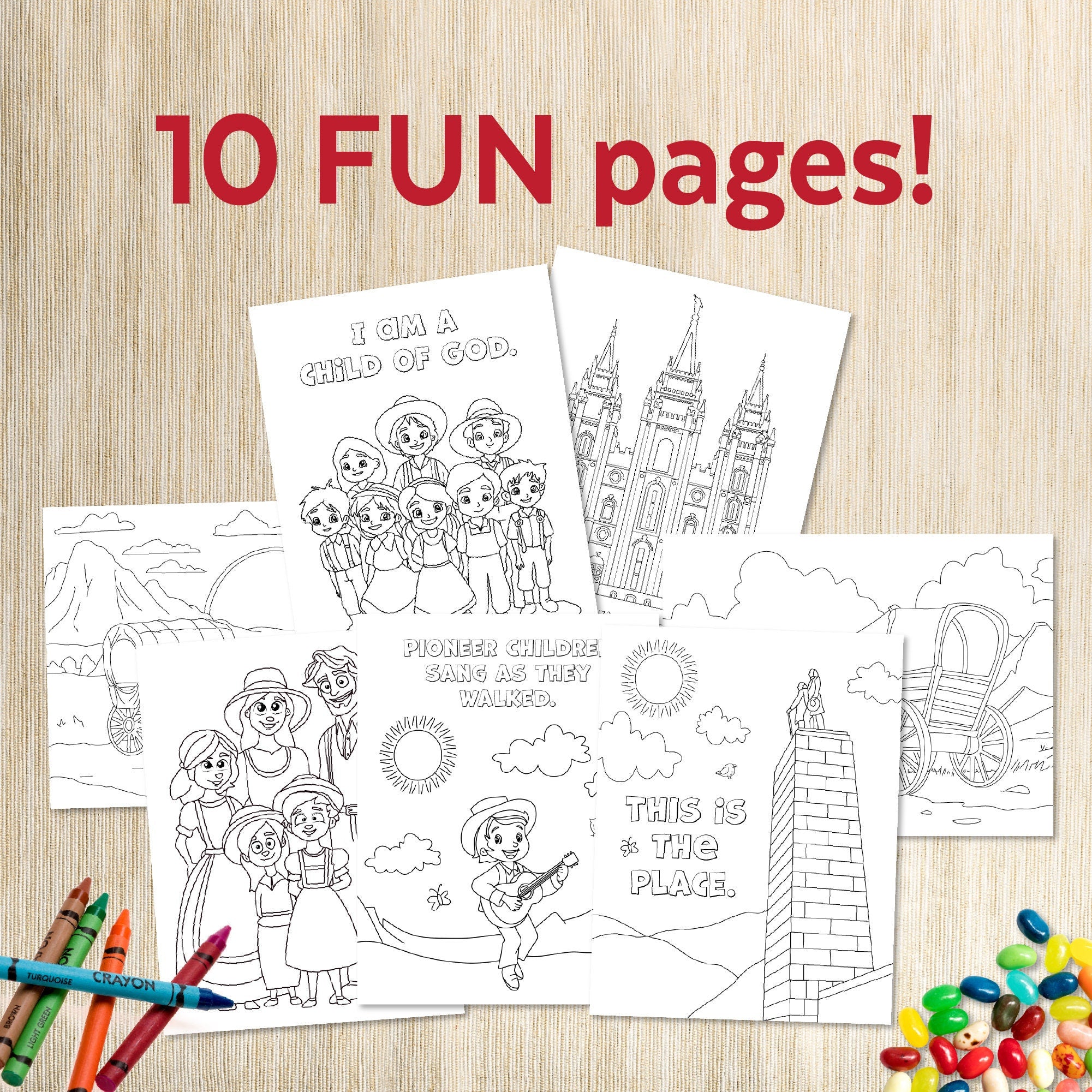 Pioneer day coloring pages â ministering printables