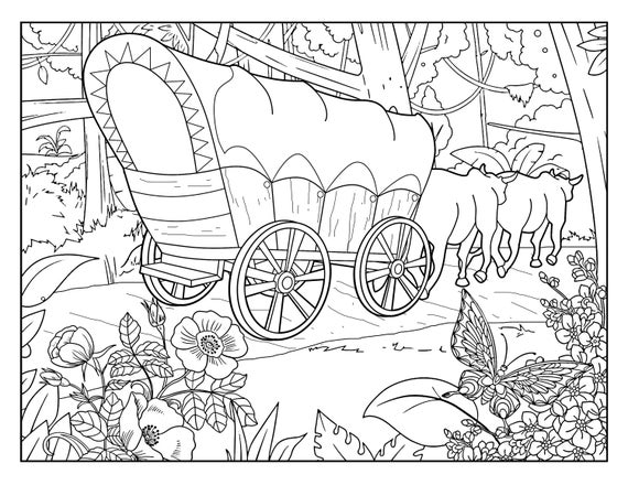 Old west coloring pages for adults printable coloring page instant download pdf