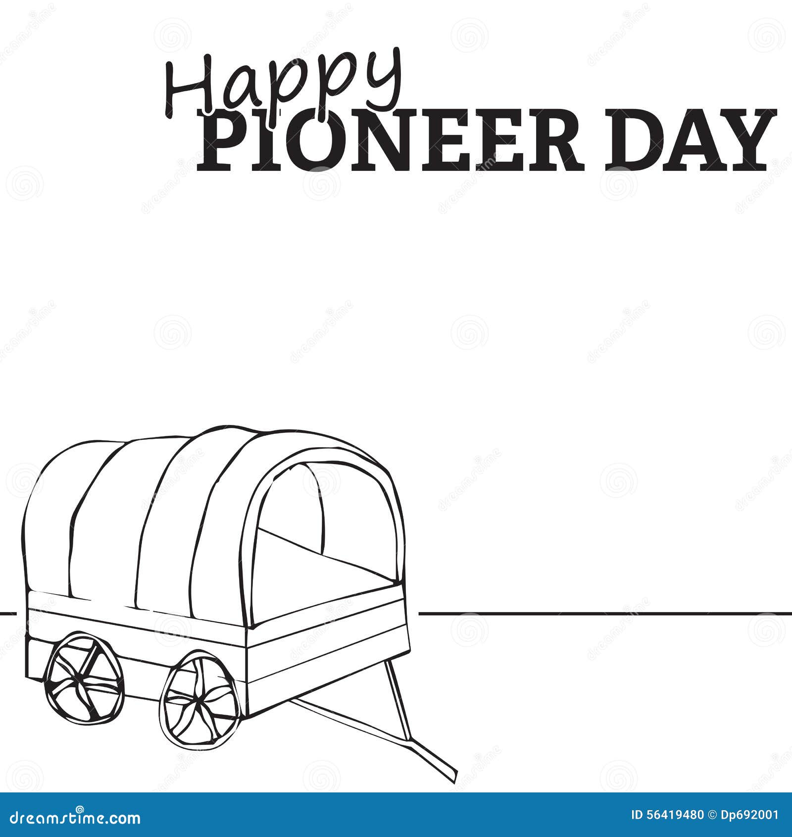 Happy pioneer day stock vector illustration of valley