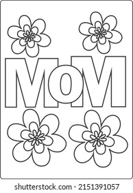 Mothers day coloring pages children cute stock vector royalty free