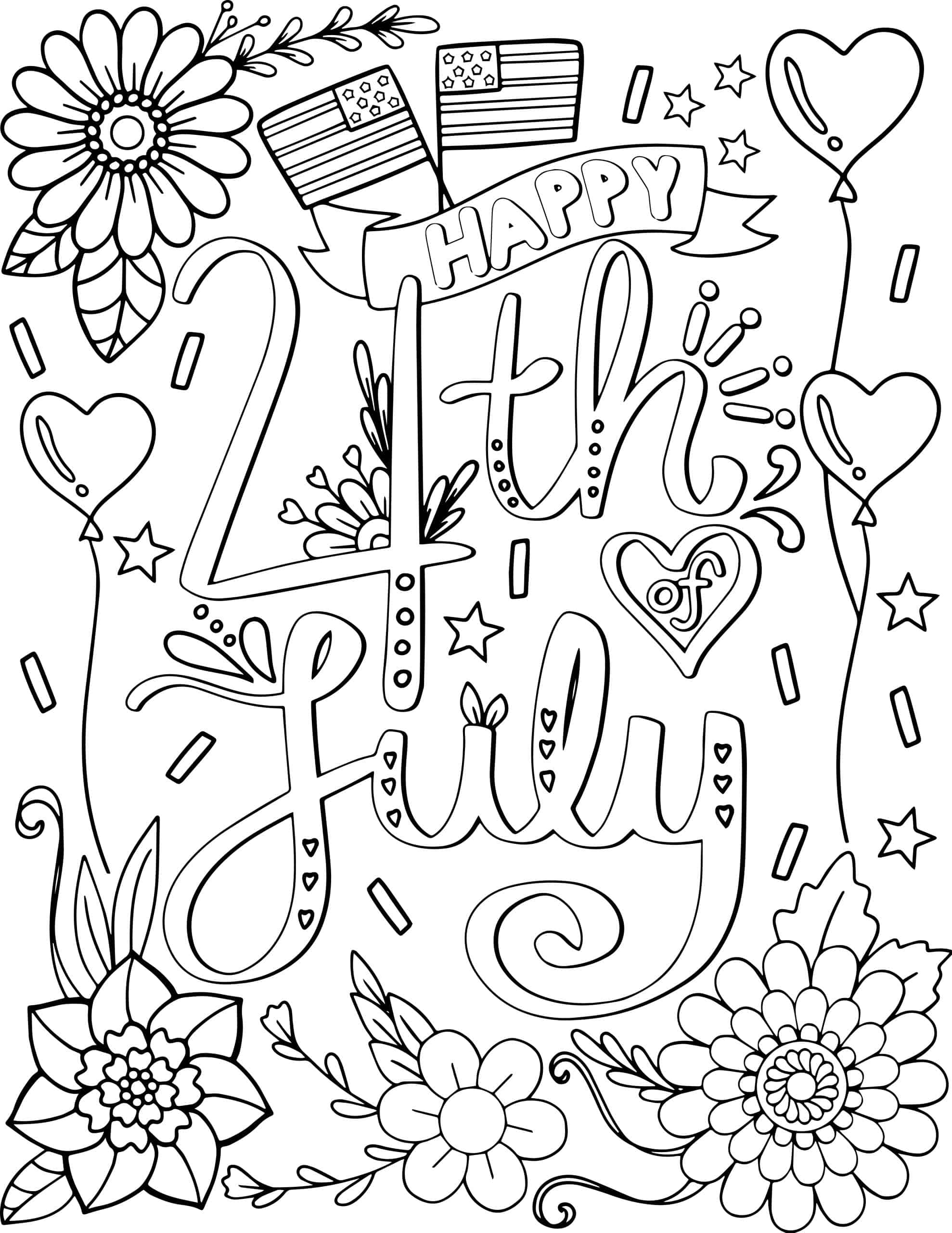 Free th of july coloring pages