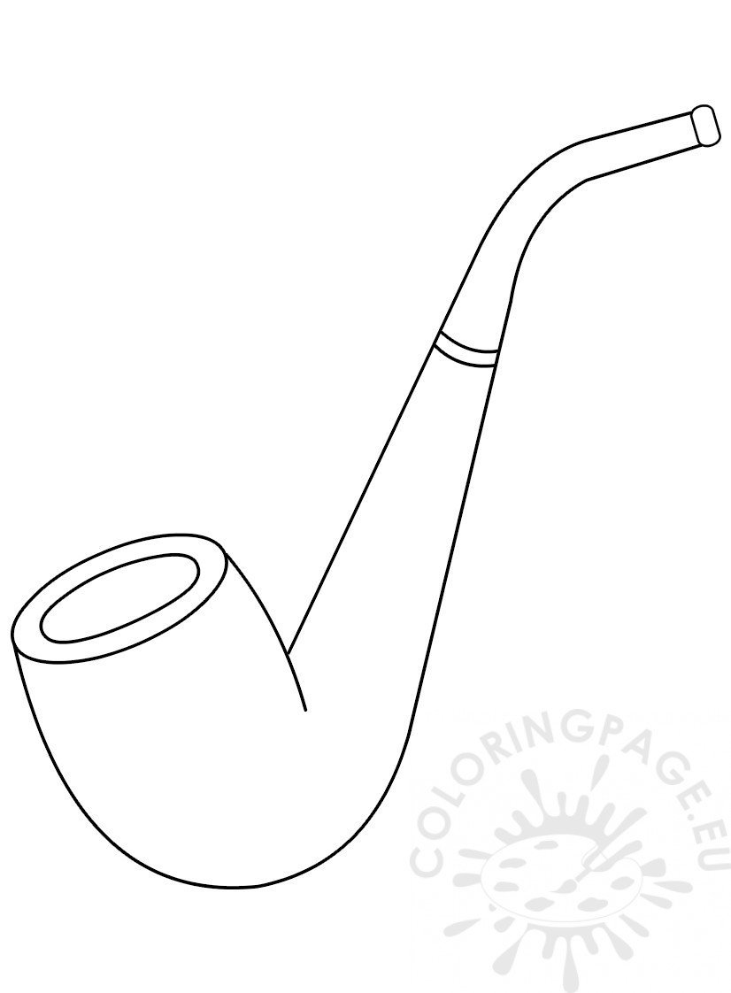 Smoking pipe template coloring page
